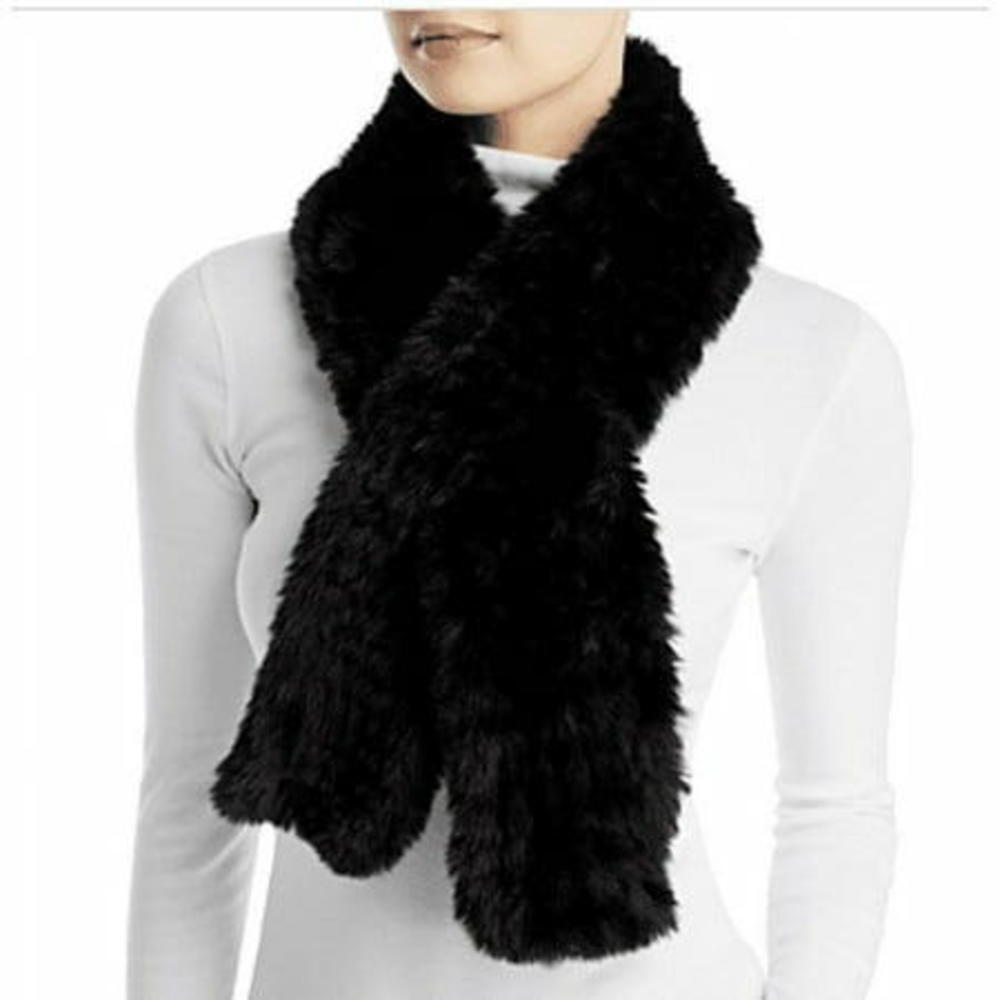 Surell Faux Fur Knit Pull Through Scarf